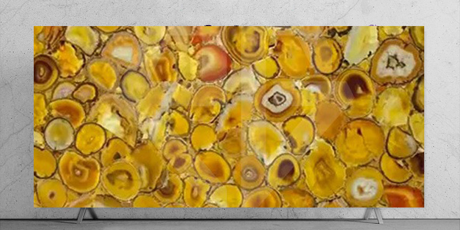 Brazilian Yellow Agate Closeup